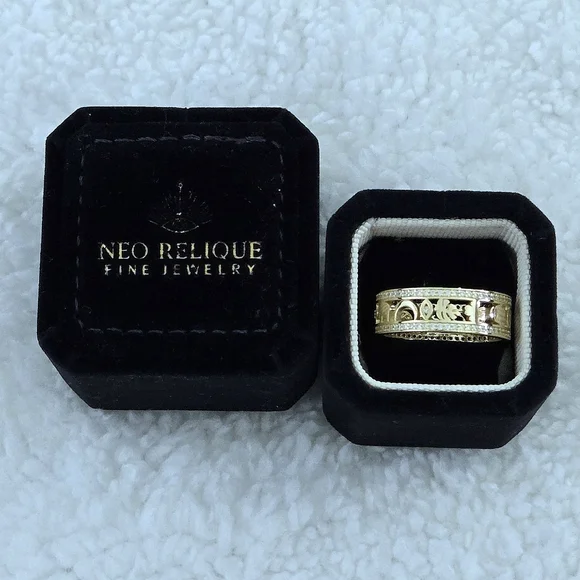 Neo Relique Gold💛 Double✌️ Band Ring💍 with Symbols - NIB - Picture 2 of 16